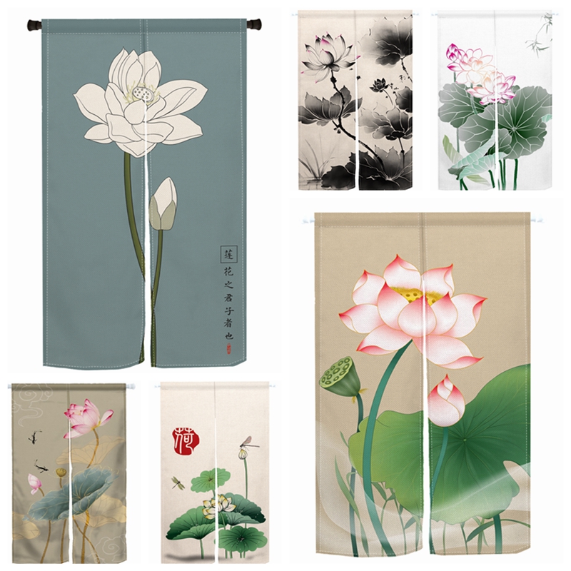 Noren Curtain Doorway - Chinese Lotus Deur Gordijn Restaurant Japanse