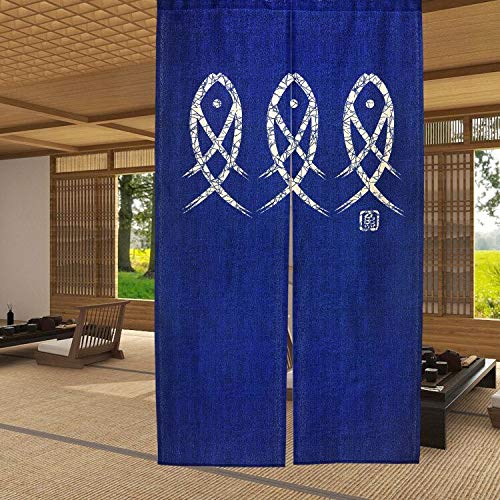 Noren Curtain Doorway - Oud Karakter Vis Japanse Noren Gordijn