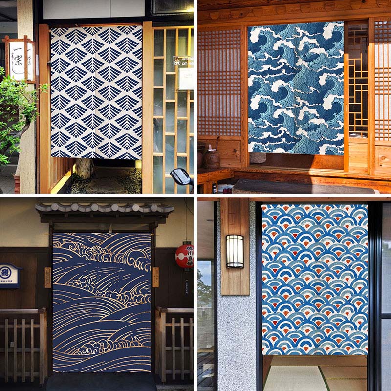 Golven textuur Japanse Noren d - Noren Curtain Doorway recensie en prijs