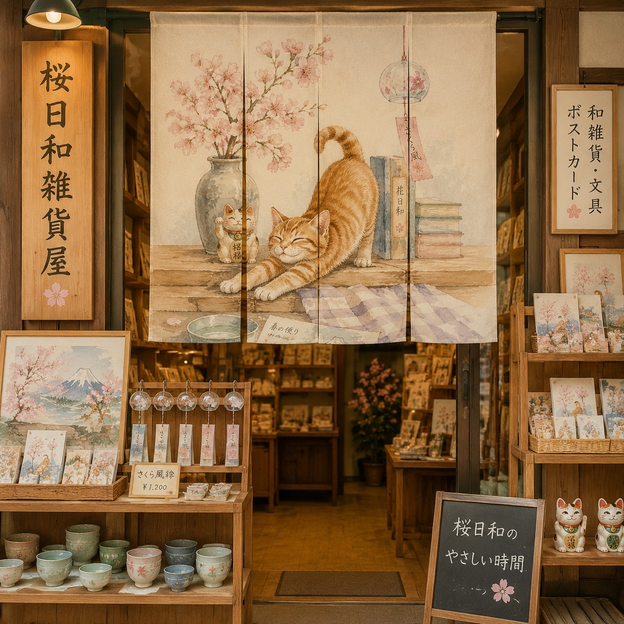 Japanse Kat Sakura Noren Gordi - Noren Curtain Doorway recensie en prijs