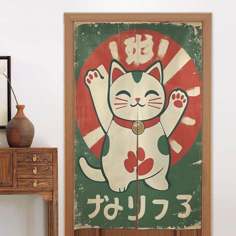 VIKAMA Retro Groen Maneki Neko - Noren Curtain Doorway recensie en prijs